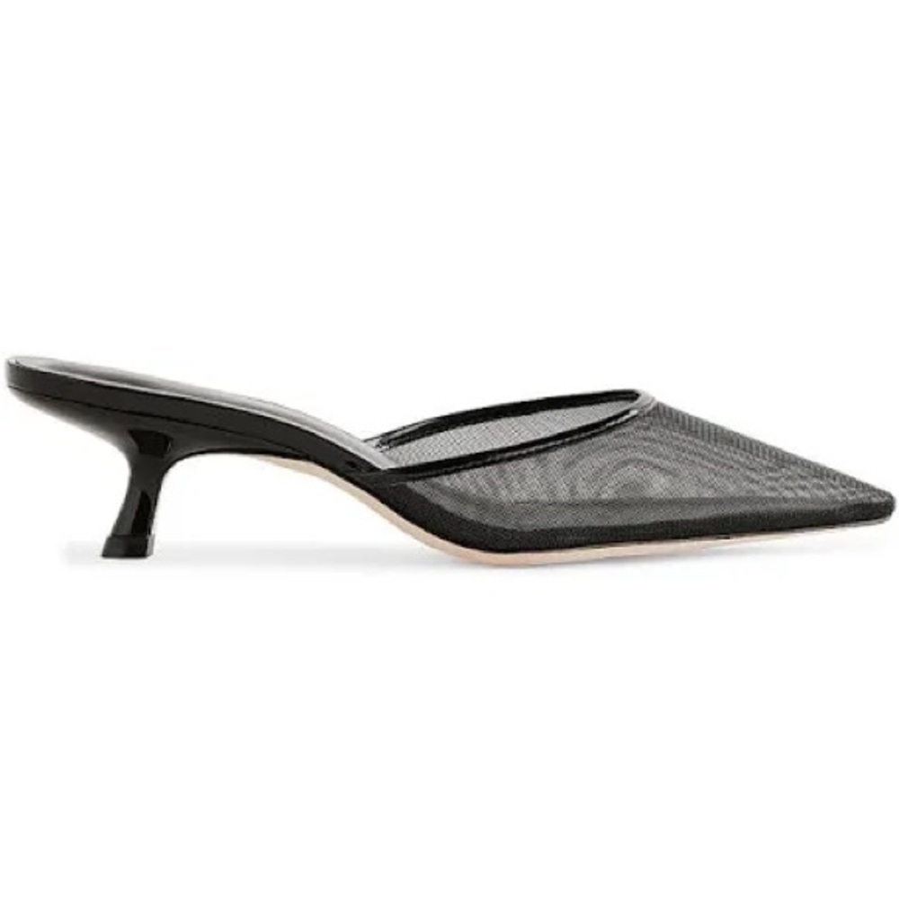 Reformation Wilda Kitten Mule Black - Size 6.5